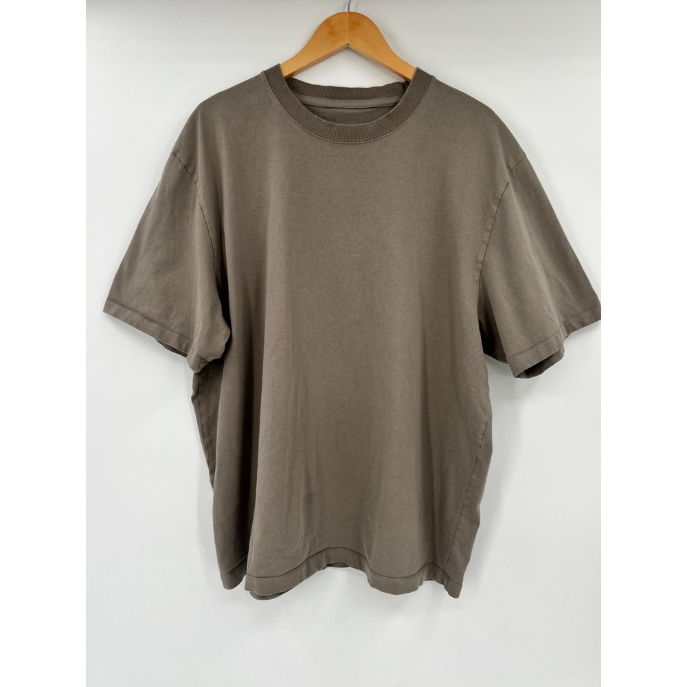 Lululemon Mens Oversized Heavyweight Cotton T-Shirt Taupe Brown Relaxed Fit XXL